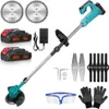 Akku-Rasentrimmer, elektrischer Rasenmäher, mit 2 Akkus und Produktbild-Vorschau 1