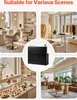 Collage of different scenes showing a reception desk in various settings like a salon, retail store, bakery, and lounge. Produktbild-Vorschau