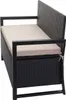 A product shot of an outdoor bench with storage. Voir les images du produit