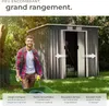 Abri de jardin métal 2,7 m² toiture monopente - gris/blanc Voir les images du produit 3