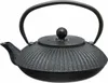 A black cast iron teapot with a handle and lid, isolated on a white background. Podgląd zdjęcia produktu