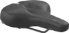A black bicycle saddle is shown from a side angle against a white background. Produktbild-Vorschau