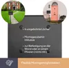 A dark gray panel with text and circular images of houses and mailboxes. Voir les images du produit