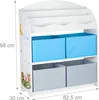 Relaxdays Kinderregal, 4 Boxen, Lagerfeuer Motiv, Spielzeug Produktbild-Vorschau 4