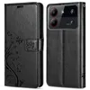A black flip case for a ZTE Blade A54 phone is shown from two angles: one open and one closed. Produktbild-Vorschau