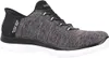 A side view of a black and gray Skechers slip-on shoe against a white background. Podgląd zdjęcia produktu