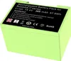 A product shot of a green battery pack with black text and symbols on its top surface. Produktbild-Vorschau