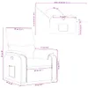 Diagram showing the dimensions of a recliner chair. Voir les images du produit