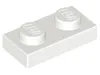 A single white Lego plate with two studs. Produktbild-Vorschau