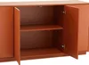 Interior view of an open orange sideboard with two shelves. Anteprima dell’immagine prodotto