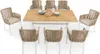 Gartenmöbel-Set AFUERA Tisch mit 8 Stühlen, Weiß/Champagner Produktbild-Vorschau 3