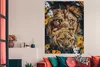 MuchoWow® Poster Löwen - Blumen - Schmetterling 120x180 cm Produktbild-Vorschau 3