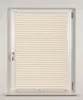 A close-up view of a window with cream-colored pleated blinds. Produktbild-Vorschau