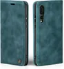 A teal flip case for a smartphone is shown from two angles, front and side. Produktbild-Vorschau