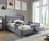Sofello Polsterbett  Grau aus Velour 160 x 200 cm Schwarze Produktbild-Vorschau 2