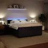 Boxspringbett mit Matratze Dunkelgrau 200x200 cm Samt Produktbild-Vorschau 4