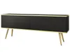 A black sideboard with gold trim and legs, presented against a white background. Produktbild-Vorschau