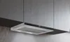 A modern kitchen with a built-in range hood under gray wooden cabinets. Voir les images du produit