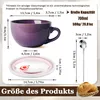 Große Tasse Keramik,700ml Müslischalen(lila)Kaffeebecher Produktbild-Vorschau 4