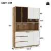 Merax : armoire de cuisine avec vitrine, éclairage LED, 3 Voir les images du produit 7
