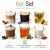 Teegläser 6 Set Kaffeegläser Teetassen Kaffee Tee Gläser Produktbild-Vorschau 1