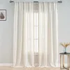 2er Set Vorhänge Leinenoptik Voile Halbtransparent Vorhang Produktbild-Vorschau 6