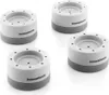 Four white and gray anti-vibration feet for appliances are arranged in a diagonal pattern on a white background. Anteprima dell’immagine prodotto