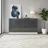Kommode "Vaasa" 152cm, weiß-graphit-glänzend Produktbild-Vorschau 1