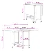 vidaXL Opklapbare eettafel met wielen, 130 x 80 x 76,5 cm, Productafbeelding-voorbeeld 7