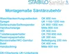 A chart showing installation dimensions for sanitary accessories. Produktbild-Vorschau