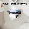 Badezimmer Papierhalter Wandmontage, Schwarz Aluminium, Produktbild-Vorschau 2