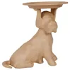 Braunes Pappmaché, Hund mit Tablett 24x15cm - Kartonbraun Produktbild-Vorschau 1