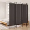 Möbel 6-tlg. Paravent Braun 200x220 cm Stoff - Paravents Produktbild-Vorschau 1