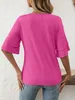 ASKSA Damen T-Shirt Rueschen aermel Bluse V-Ausschnitt Produktbild-Vorschau 4