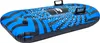 A blue and black inflatable snow tube with a white speckled pattern and handles, isolated on a white background. Náhled obrázku produktu