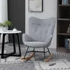 Fotel bujany z pikowanym obiciem, drewniane nóżki, Podgląd zdjęcia produktu 4