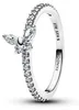 Pandora Ring Größe 58, Schmetterlingsdesign, funkelnde Produktbild-Vorschau 1