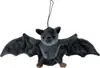 A plush toy bat hanging by a string against a white background. Produktbild-Vorschau