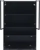 An empty black display cabinet with its doors open. Podgląd zdjęcia produktu