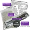 A product shot featuring a bag of incense sand, a package of incense charcoal, and several informational leaflets, all arranged together. Produktbild-Vorschau