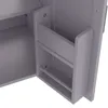 A close-up view of a gray cabinet with shelves. Náhled obrázku produktu