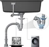 CECIPA max Spülbecken Schwarz 70x45x20 cm mit Wasserhahn Produktbild-Vorschau 8