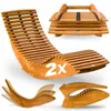 CASARIA® 2x Sonnenliege Klappbar Wetterfest Holz 160kg Produktbild-Vorschau 1