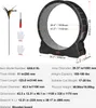 A black cat wheel with dimensions and specifications displayed, along with accessories like a feather wand, screwdriver, and gloves. Náhľad obrázku produktu