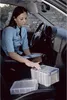 A woman is sitting in a car and organizing storage boxes. Náhled obrázku produktu