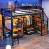 Czarne łóżko piętrowe z biurkiem i oświetleniem LED, Podgląd zdjęcia produktu 3