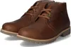 A pair of brown leather boots with laces and fur lining, shown against a white background. Voir les images du produit