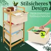 HEIMWERT Naturweiß  Wäschekorb Regal 3 Fächer - Stabiler Produktbild-Vorschau 2