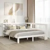 vidaXL Lit en bois massif avec étagère sans matelas blanc Voir les images du produit 2