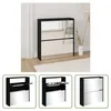 The Living Store Schuhschrank mit Spiegel 2 Fächer Schwarz Produktbild-Vorschau 10